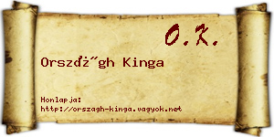 Országh Kinga névjegykártya